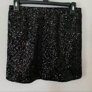 Black sequined skirt